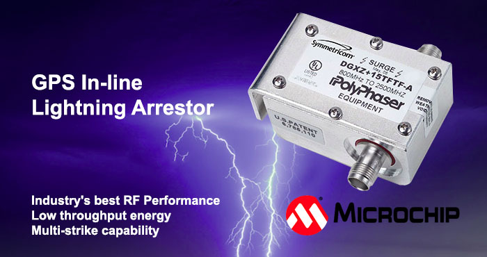 GPS In-line Lightning Arrestor, Microsemi